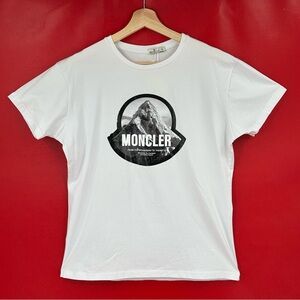 Moncler White and Black Logo T-Shirt size Large NWT